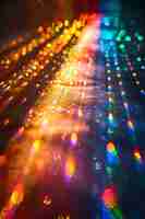 Photo refracted light rays with prismatic light and rainbow vibran texture effect y2k collage background