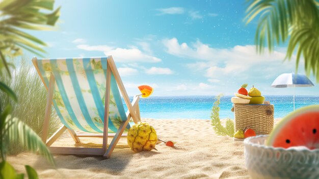 A refreshing and beautiful summer background image with natural landscapes and digital art