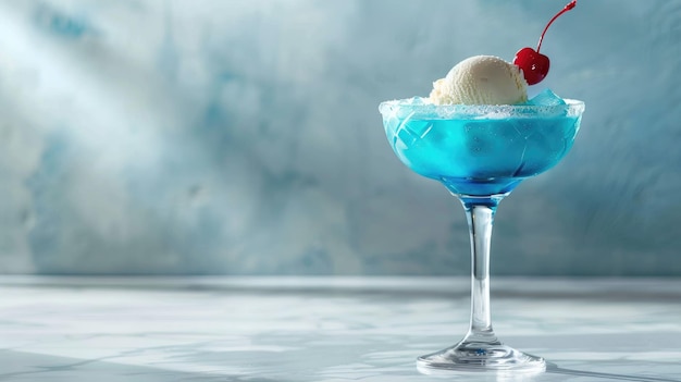 Foto un rinfrescante cocktail blu