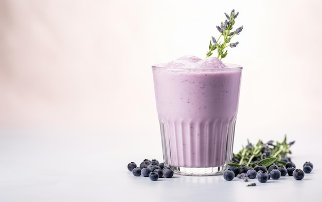 Refreshing Blueberry Lavender Elixir on white background