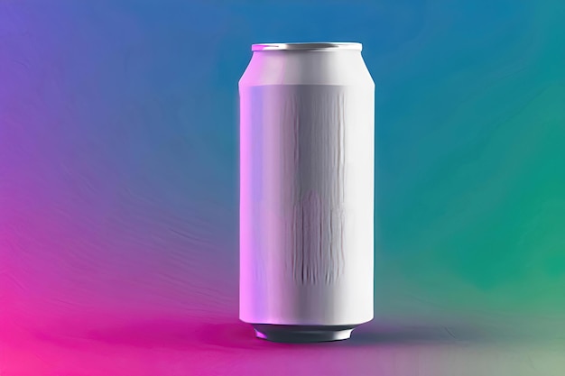 Refreshing Can Mockup Cold Water with a Hint of Lemon