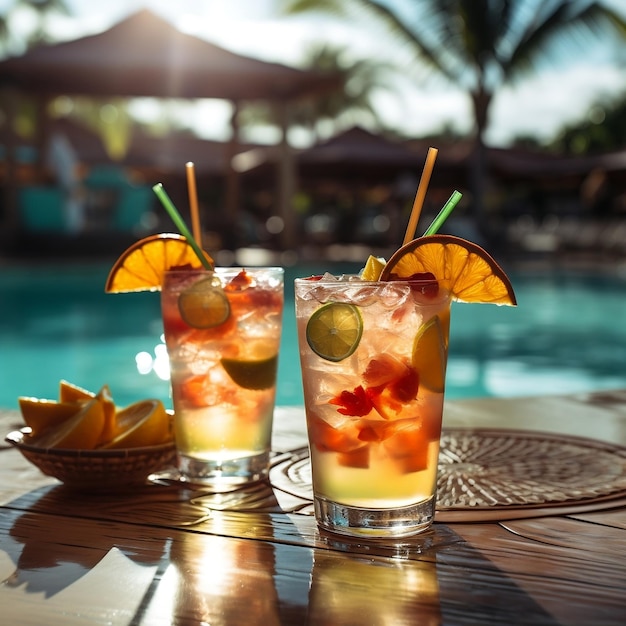 Refreshing cocktails for relaxing vacations Generative Ai