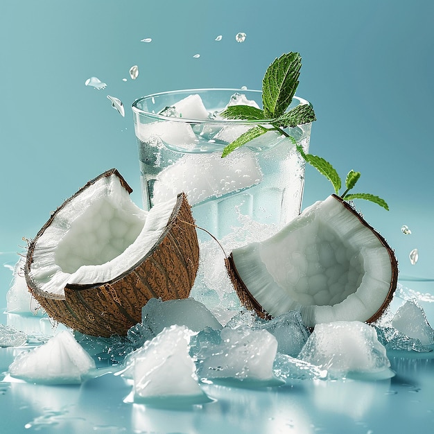 Photo refreshing coconut splash