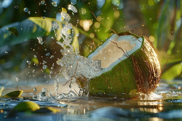 Refreshing coconut water straight from the fruit o