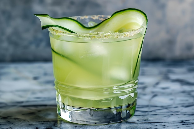 Refreshing cucumber tequila cocktail