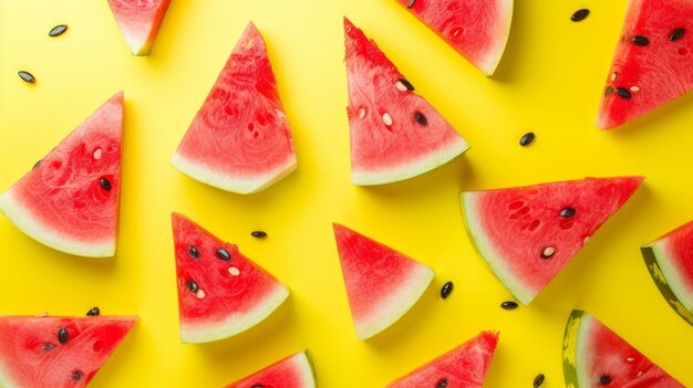 Refreshing Delights Vibrant Watermelon Slices on a Rustic Wooden Table