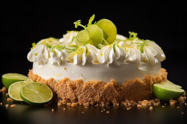 Refreshing ey Lime Pie with Zesty Lime Garnish