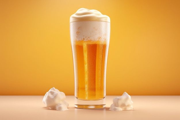 Photo refreshing foamy beer