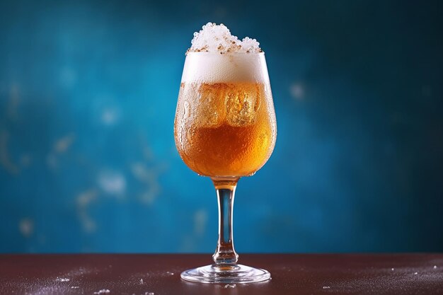 Photo refreshing foamy beer