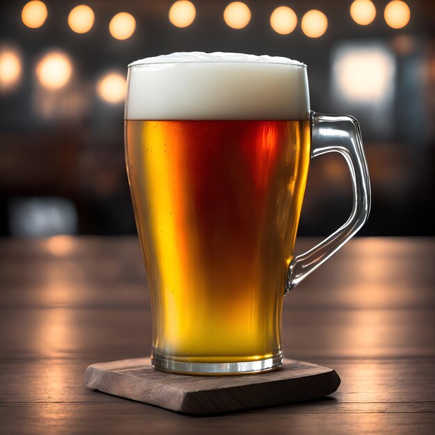 Освежающий стакан золотого пива