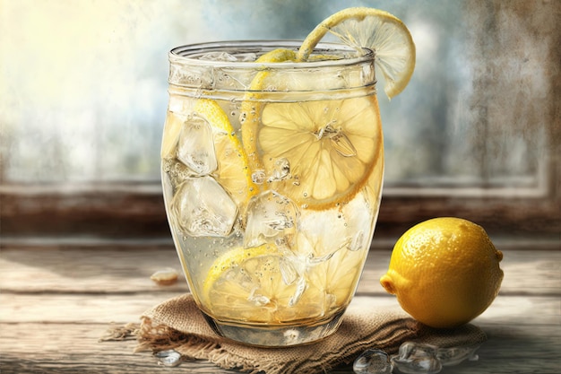 Refreshing Glass of Lemonade