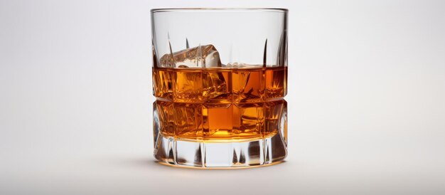 Photo a refreshing glass of whiskey on the rocks