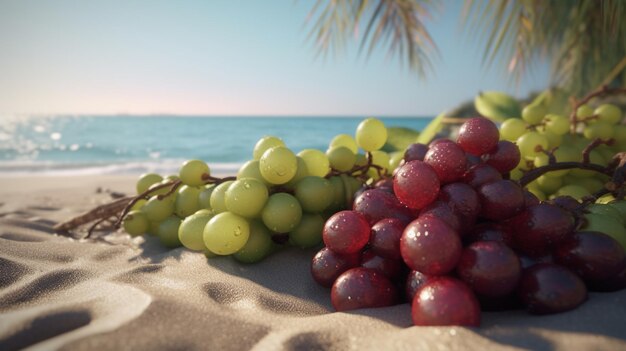 Refreshing grape in the tropics Generative AI