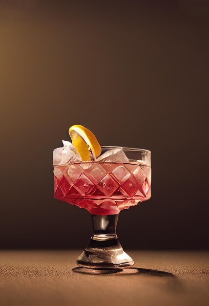 Refreshing Iced Cocktail on a Bar