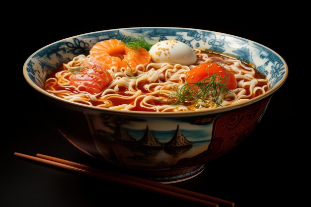 Refreshing Japanese chinese noodle Cuisine meal Generate Ai