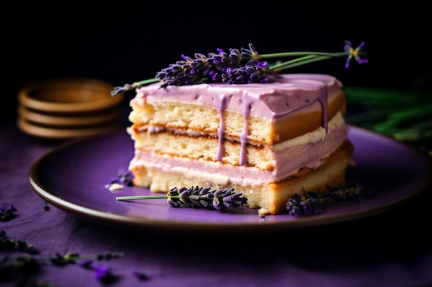 Refreshing lemon lavender cake with lavender buttercream