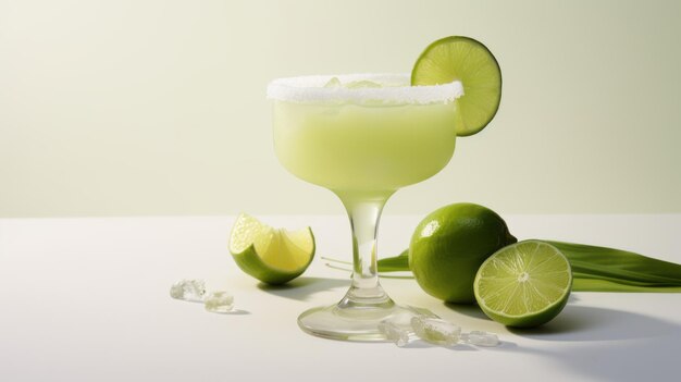 Photo refreshing lime margarita for a perfect summer picnic