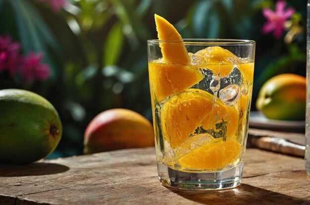 освежающий сок из манго с содовой водой