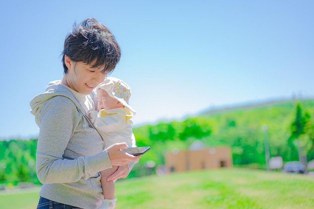 さわやかな自然と親子