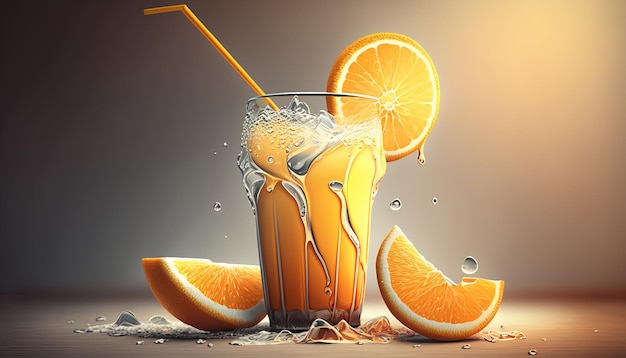 Refreshing Orange Juice AI generative