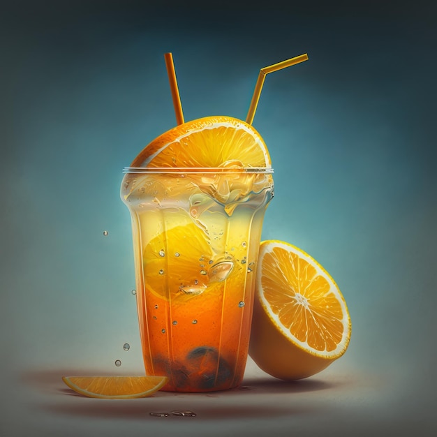 さわやかなオレンジ ジュース AI ジェネレーティブ