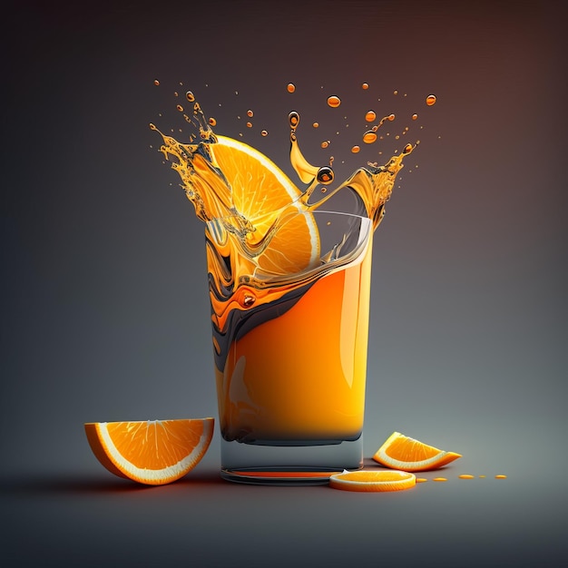 Refreshing Orange Juice AI generative