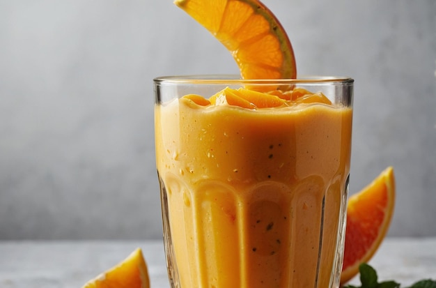 A refreshing orange juice smoothie with