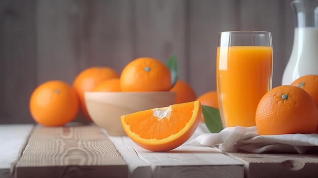 Refreshing orange juice very healthy with vitamins for the summer Banner and copy space