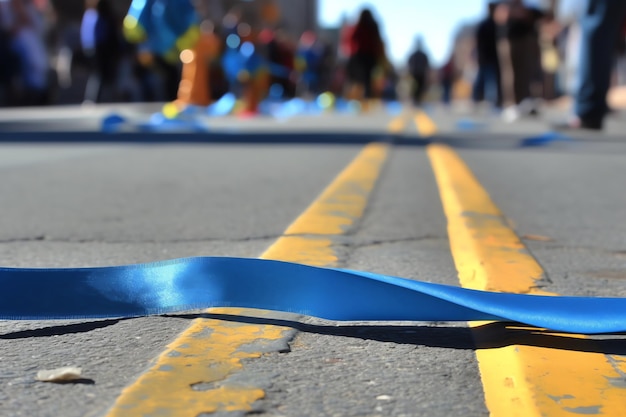 Refreshing sight of finish line ribbon