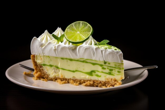 Foto fresca fetta di torta al limone generare ai