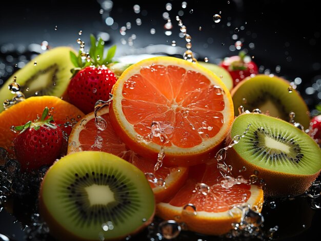 Refreshing splash of fruit and citrus Generative AI