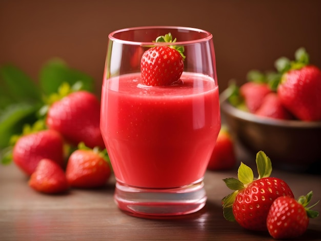 Refreshing Strawberry Juice and Its Ingredients