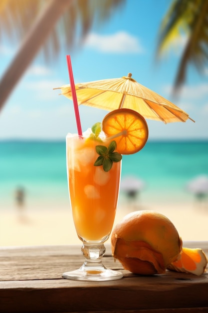 refreshing summer cocktail for the beach Generative AI