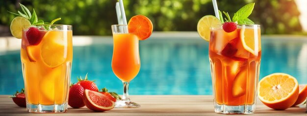 Refreshing Summer Drink by the Pool