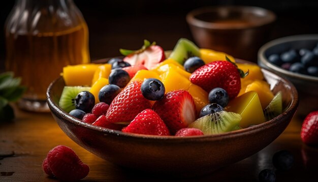 A refreshing summer fruit salad healthy and gourmet generated by AI
