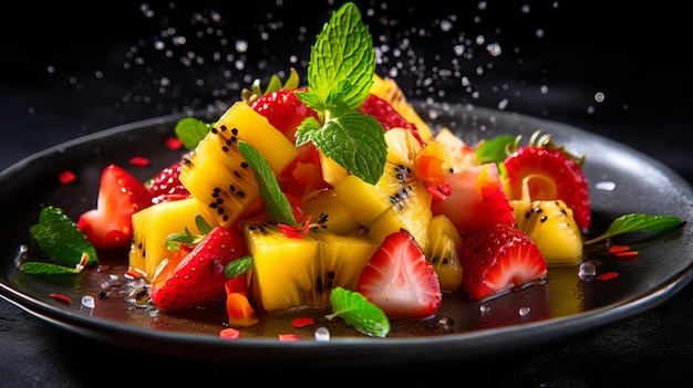 A Refreshing Tropical Fruit Salad A Burst of Flavors and Colors