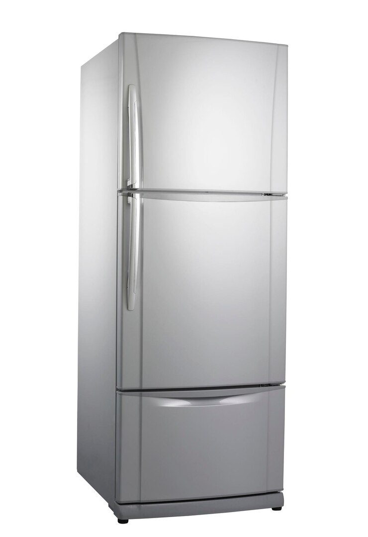 Photo refrigerator against white background