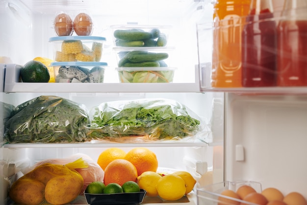 Refrigerator full of food