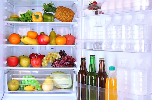 Refrigerator full of food