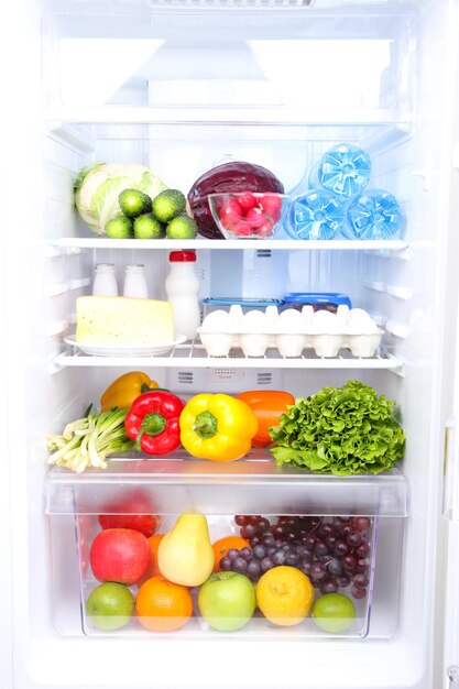 Refrigerator full of food