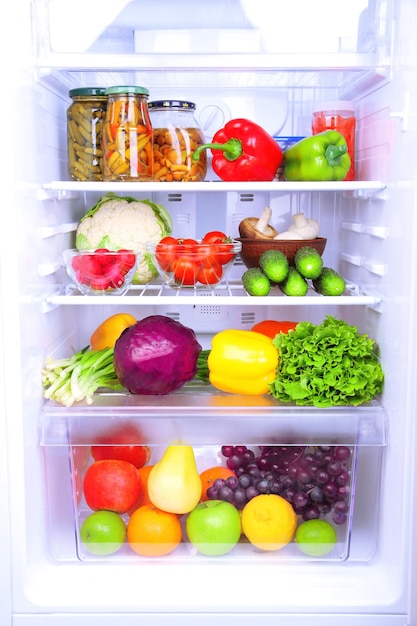 Refrigerator full of food