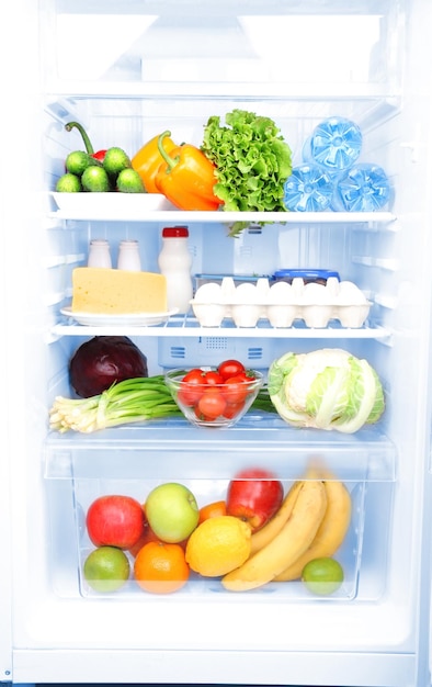 Refrigerator full of food