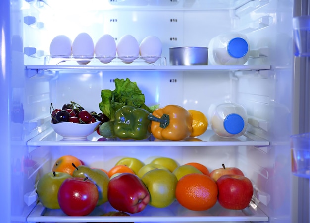 Refrigerator full of food