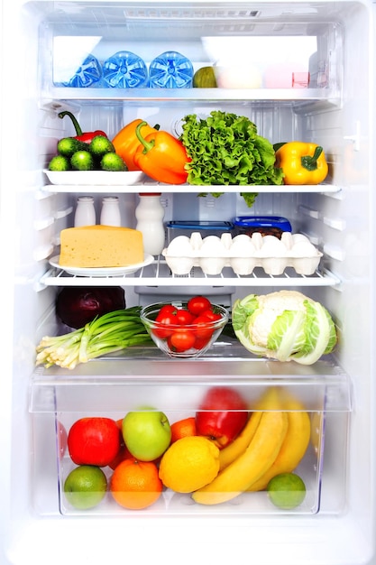 Refrigerator full of food