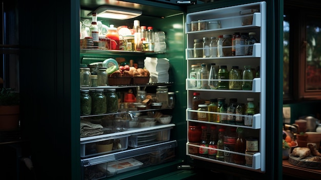 Refrigerator with a food and drinks