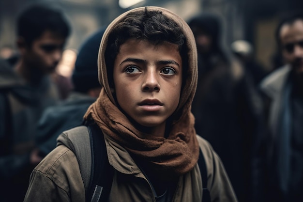 Refugee Due to war climate change and global political issues the refugee problem is gaining momentum Hungry children migrate to Europe humanitarian demographic catastrophe Crisis