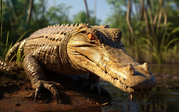 Regal Caiman CloseUp on White