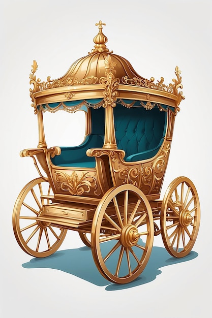 Королевская караушная золотая винтажная тележка для королевской семьи
