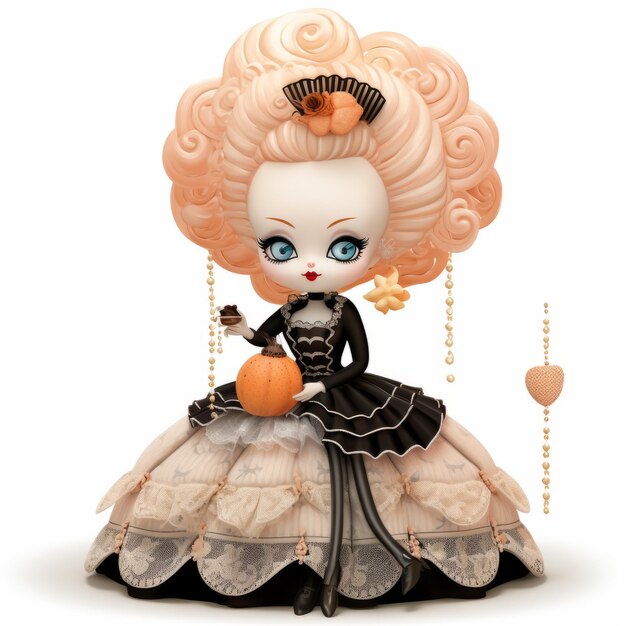 Photo regal delight unleashing the enchanting allure of a halloween marie antoinette pin cushion doll ado