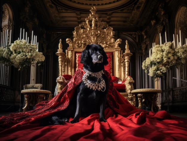 Regal dog with a regal stance in a royal setting